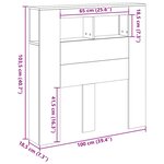 vidaXL Tête de lit à LED vieux bois 100x18 5x103 5cm bois d'ingénierie