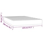 vidaXL Matelas de lit à ressorts ensachés Noir 120x200x20 cm Tissu