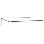 vidaXL Auvent rétractable manuel Blanc 4 5 × 3 5 m