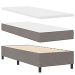 vidaXL Lit à ressort avec Matelas Taupe 80x200 cm Tissu