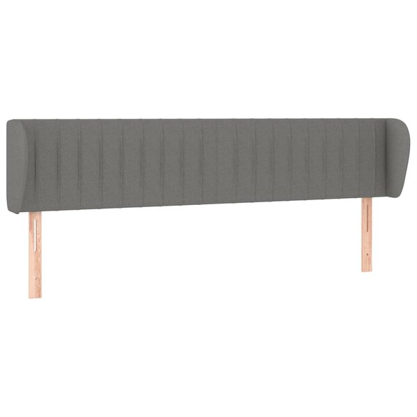vidaXL Tête de lit avec oreilles Gris foncé 183x23x78/88 cm Tissu