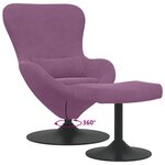 vidaXL Chaise Œuf avec Pouf Violet Velours