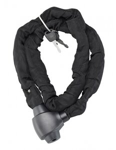 THIRARD - Chaîne acier gainé nylon Loops vélo moto barrières 1.5m noir 2 clés - THIRARD