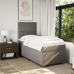 vidaXL Sommier à lattes de lit avec matelas Taupe 90x190 cm Tissu