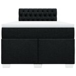vidaXL Sommier à lattes de lit avec matelas noir 120x190 cm tissu