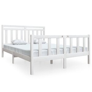 vidaXL Cadre de lit sans matelas blanc bois de pin massif