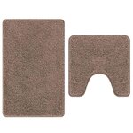 vidaXL Ensemble de tapis de bain antidérapants 2 Pièces Marron PP