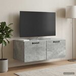 vidaXL Meuble TV mural Gris béton 78 5 x 41 x 30 cm Bois d'ingénierie