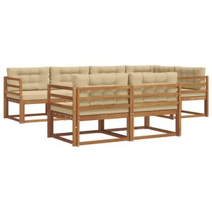 vidaXL Ensemble de canapés d'extérieur 8 pc Naturel et Beige