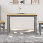 vidaXL Table à manger Corona gris 112x60x75 cm bois massif de pin