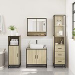 vidaXL Ensemble de meubles de salle de bain 3 Pièces chêne sonoma