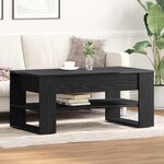 Table basse vidaXL noire en chêne 102x55x45 cm en bois d'ingénierie
