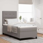 vidaXL Lit à ressorts avec matelas avec LED Taupe 90 x 200 cm tissu