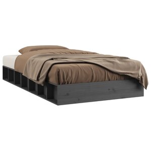 vidaXL Cadre de lit sans matelas gris 75x190 cm bois massif
