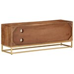 vidaXL Meuble TV 110x30x40 cm bois massif de manguier et fer