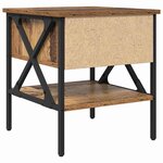 vidaXL Table de chevet avec tiroir 2 Pièces Bois ancien 40 x 42 x 45 cm