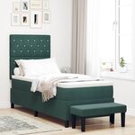 vidaXL Lit à ressorts avec matelas Vert foncé 80 x 200 cm Velours