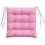 vidaXL Coussins de siège 2 Pièces Rose 40 x 40 x 6 cm tissu