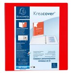 Classeur Pp Personnalisable Kreacover - 4 Anneaux En D 60mm - A4 Maxi - Rouge - X 10 - Exacompta