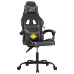 vidaXL Chaise de jeu pivotante Noir et gris Similicuir