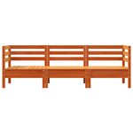 vidaXL Canapé de jardin 3 places cire marron bois de pin massif