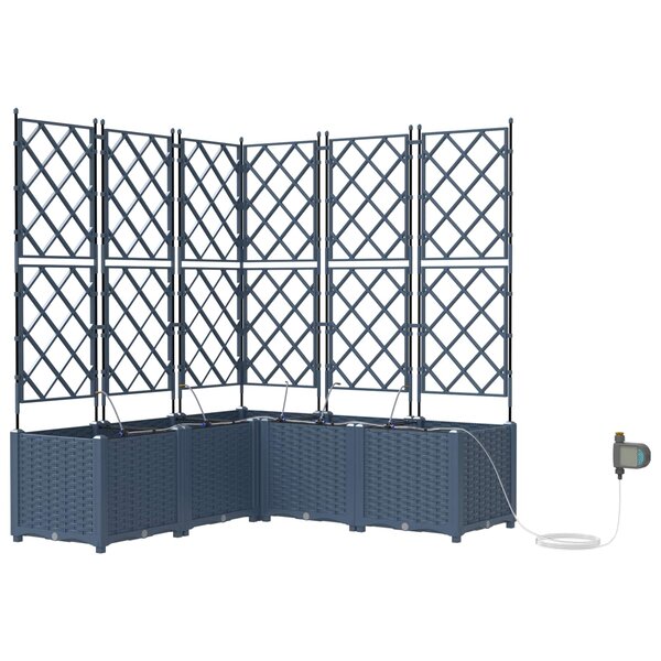 vidaXL Cache-pot de jardin 2 Pièces Gris 80 x 40 x 125 5 cm Acier
