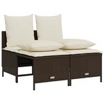 vidaXL Salon de jardin avec coussins 5 Pièces marron résine tressée