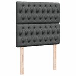 vidaXL Sommier à lattes de lit avec matelas Gris foncé 90x200 cm Tissu