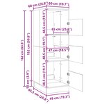 vidaXL Armoire à Laver Chêne fumé 50 x 68 x 162 cm Bois d'ingénierie