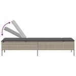 vidaXL Chaise longue avec coussin gris clair résine tressée