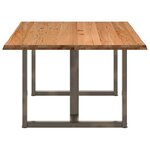 vidaXL Table à manger avec bord naturel 180x100x74cm bois massif chêne