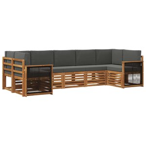 vidaXL Ensemble de canapés d'extérieur 6 pc Naturel et Anthracite