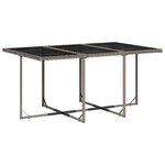 vidaXL Ensemble à manger de jardin 11Pièces avec coussins gris poly rotin