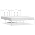 vidaXL Cadre de lit métal sans matelas et tête de lit blanc 160x200 cm