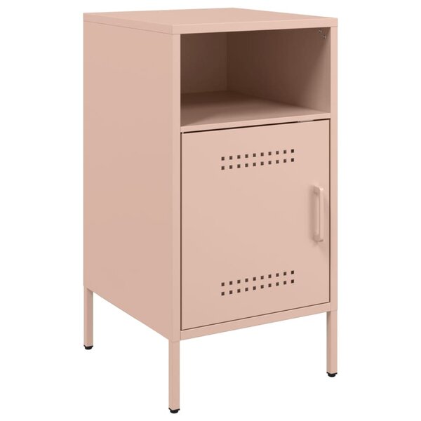 vidaXL Table de chevet rose 36x39x68 cm acier laminé à froid