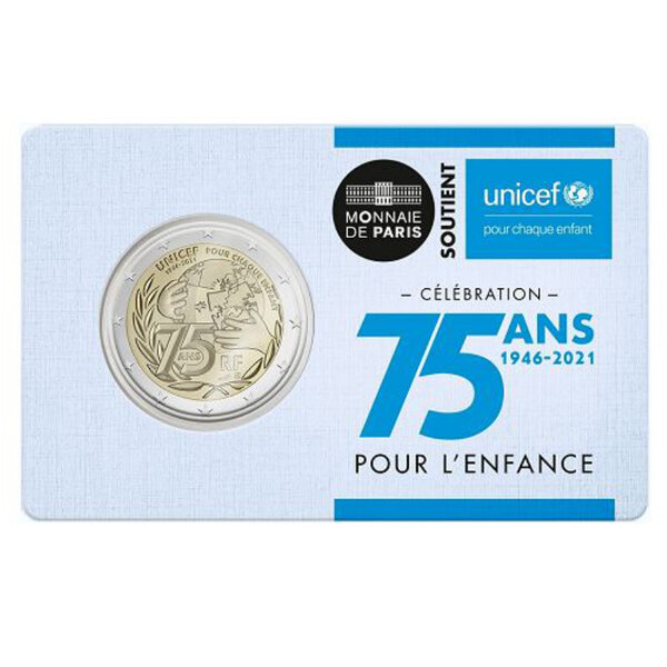 2 euros commémorative coincard BU France 2021 - UNICEF.