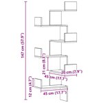 vidaXL Étagère d'angle murale chêne artisanal bois d'ingénierie