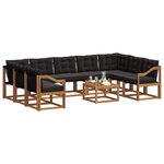 vidaXL Ensemble de canapés d'extérieur 10 pc Naturel et Noir