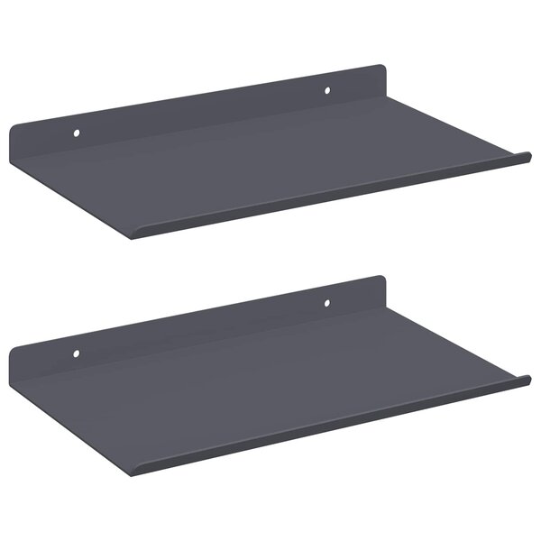 vidaXL Étagère flottante 2 Pièces Anthracite 30 x 18 x 2 5 cm Acier