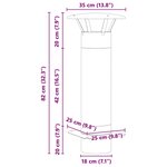 vidaXL Extension de Conduit Argent 35 x 35 x 82 cm Acier inoxydable