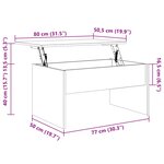 vidaXL Table basse Blanc 80x50 5x41 5 cm Bois d'ingénierie