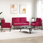 vidaXL Ensembles de canapés 3 Pièces Bordeaux 115 x 56 x 80 cm
