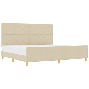 vidaXL Cadre de lit avec tête de lit Crème 200 x 200 cm tissu