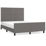 vidaXL Cadre de lit sans matelas gris 140x190 cm similicuir