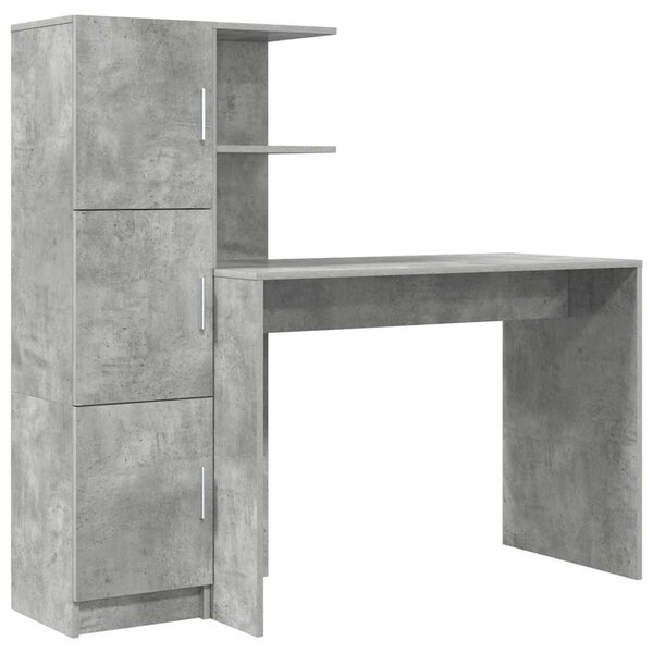 vidaXL Bureau 2 Pièces Gris béton
