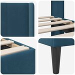 vidaXL Cadre de lit avec tête de lit Bleu 200 x 200 cm Velours