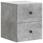 vidaXL Cabinet de chevet mural 2 Pièces Gris béton 33 x 34 5 x 40 cm