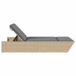 vidaXL Chaise longue double avec coussins beige résine tressée