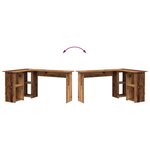vidaXL Bureau Bois Ancien 142 x 102 x 73 cm Bois d'ingénierie