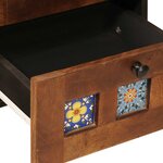 vidaXL Cabinet de chevet avec tiroir 2 Pièces Marron 40 x 33 x 46 cm